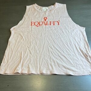 Treasure & Bond XL Tank Top Equality Graphic Sleeveless Pink Women's